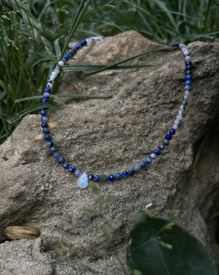 Lapis Lazuli & Ay Taşı Kolye
