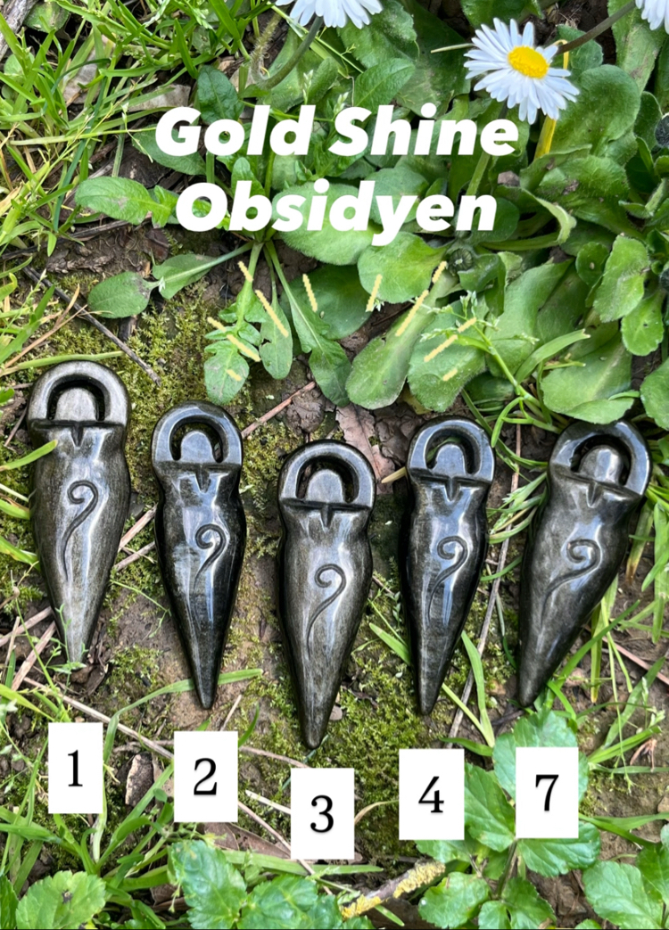 Altın Pırıltılı Obsidyen- Tanrıça Form