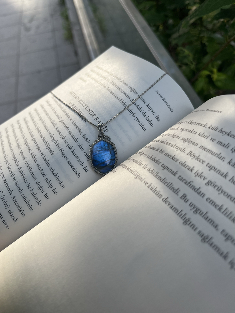 Blue Rose Labradorit Kolye | Çelik