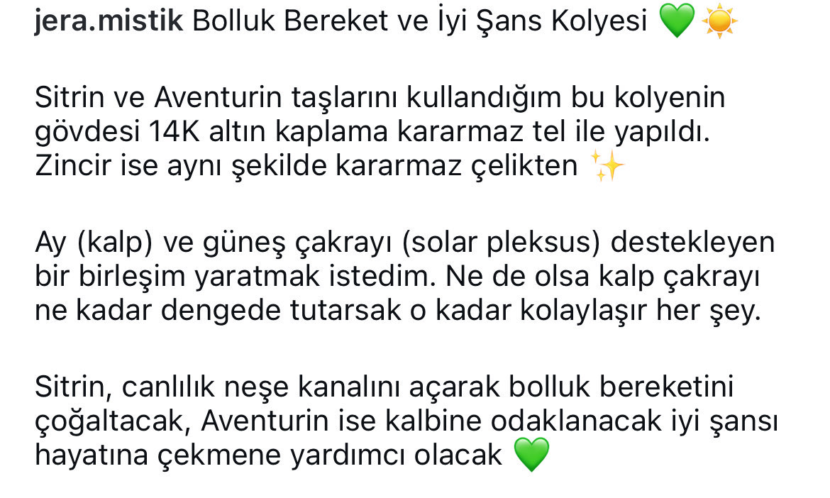 Bolluk Bereket ve İyi Şans Kolyesi