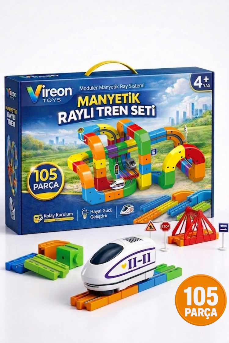 105 parça manyetik raylı tren seti