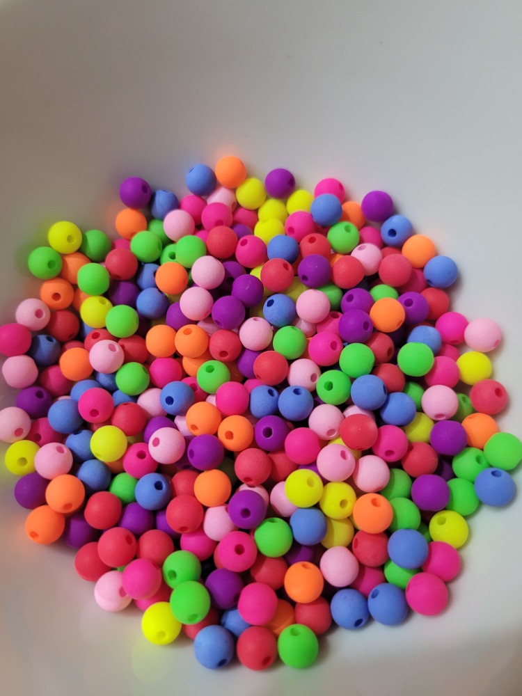 6mm Mat Neon Akrilik Boncuk