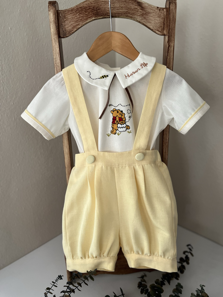 Winnie Pooh Sarı Keten Takım