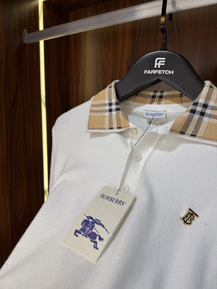 Burberry Polo Yaka Premium Pamuk Sweatshirt T-1
