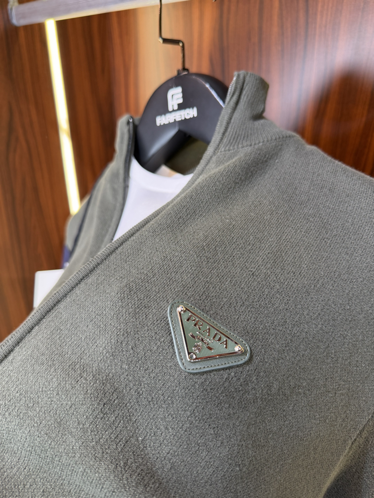 Prada Premium Pamuk Tam Fermuarlı Hırka T-1