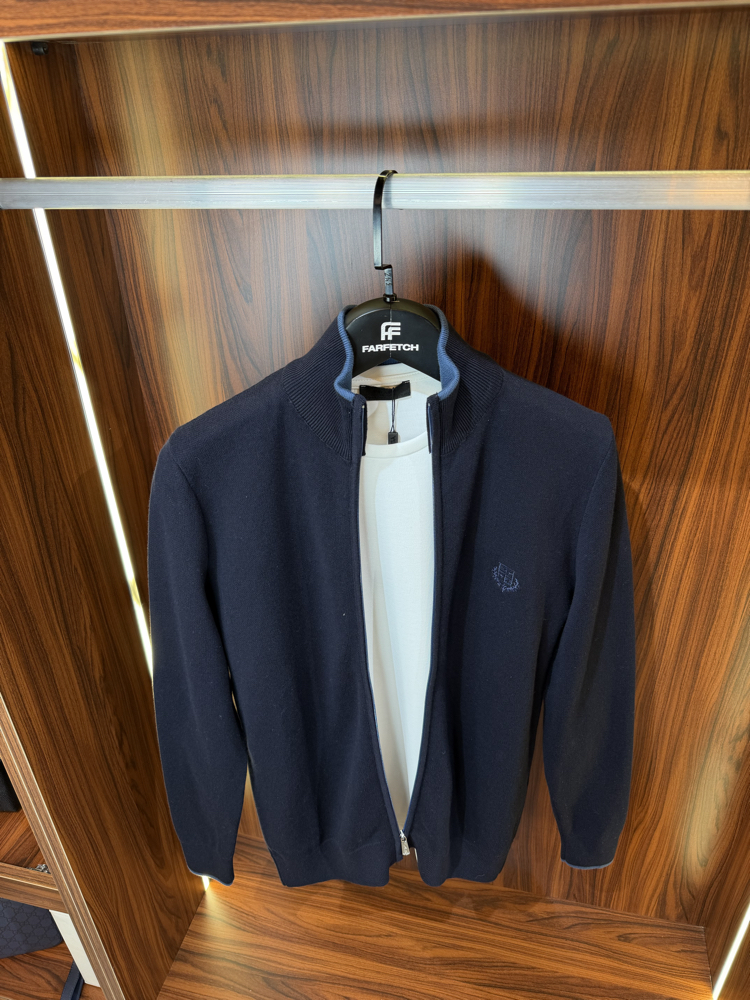 Loro Piana Premium Pamuk Tam Fermuarlı Hırka T-1