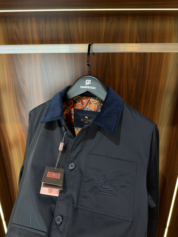 Etro Lacivert Logo Nakışlı Mont T-1
