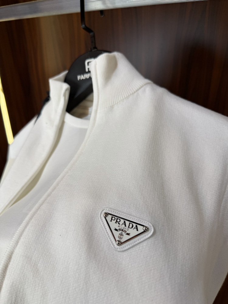 Prada Premium Pamuk Tam Fermuarlı Hırka T-1