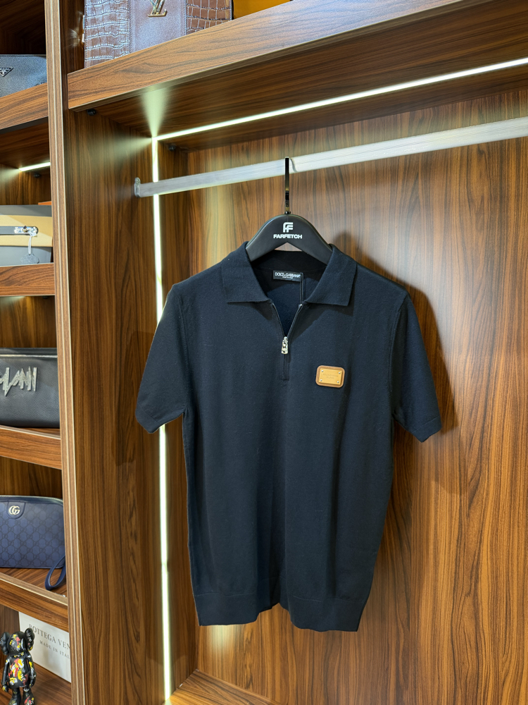Dolce Gabbana Yarım Fermuarlı Polo Yaka Premium Triko Tshirt T-1