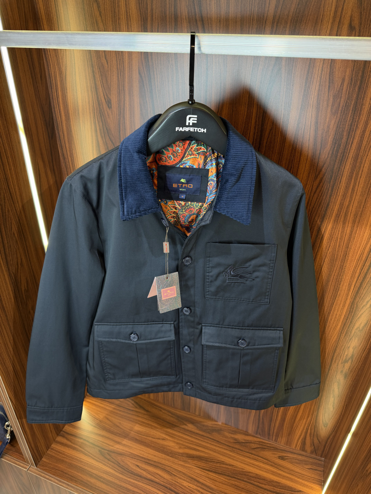 Etro Lacivert Logo Nakışlı Mont T-1