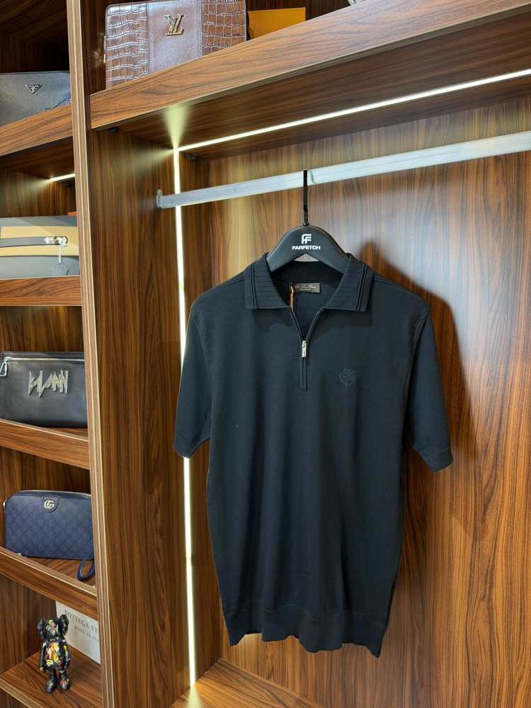 Loro Piana Yarım Fermuarlı Polo Yaka Premium Triko Tshirt T-1