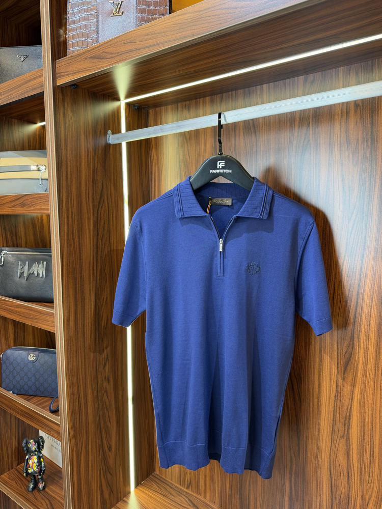 Loro Piana Yarım Fermuarlı Polo Yaka Premium Triko Tshirt T-1
