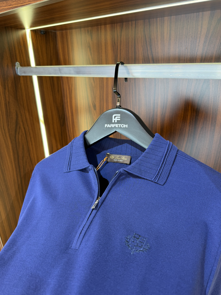 Loro Piana Yarım Fermuarlı Polo Yaka Premium Triko Tshirt T-1