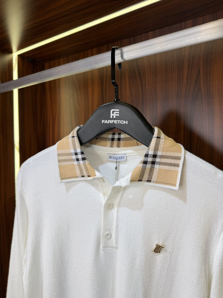 Burberry Polo Yaka Premium Pamuk Sweatshirt T-1