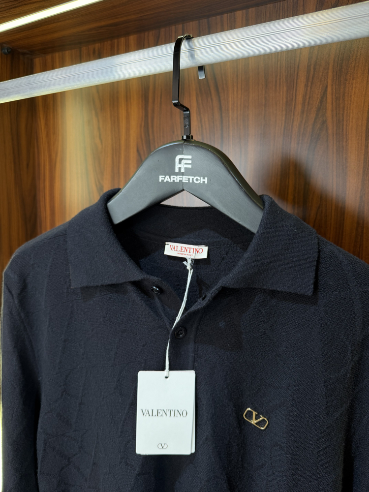 Valentino Polo Yaka Premium Pamuk Sweatshirt T-1