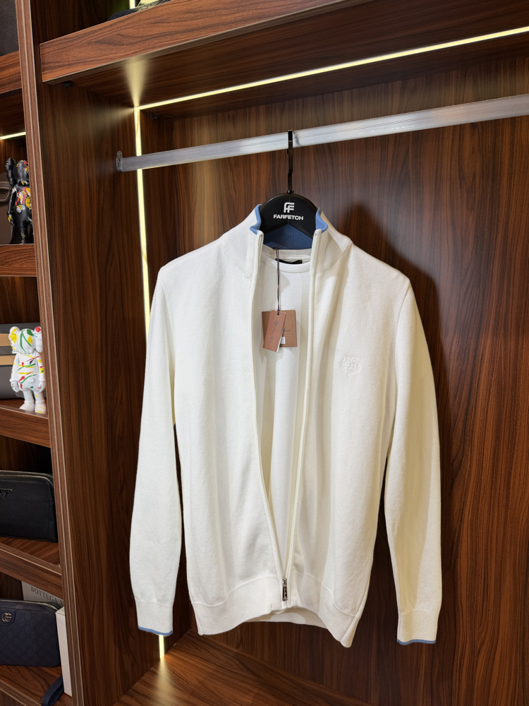 Loro Piana Premium Pamuk Tam Fermuarlı Hırka T-1