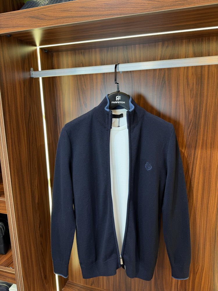 Loro Piana Premium Pamuk Tam Fermuarlı Hırka T-1