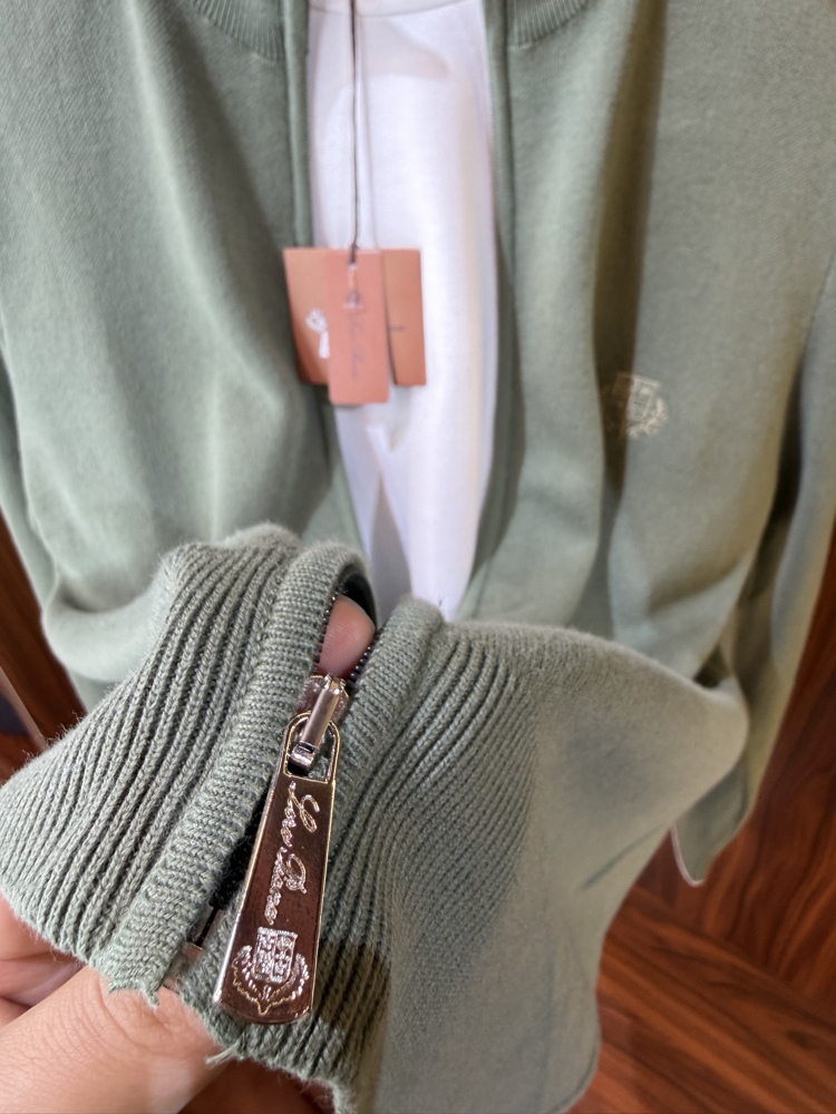 Loro Piana Premium Pamuk Tam Fermuarlı Hırka T-1