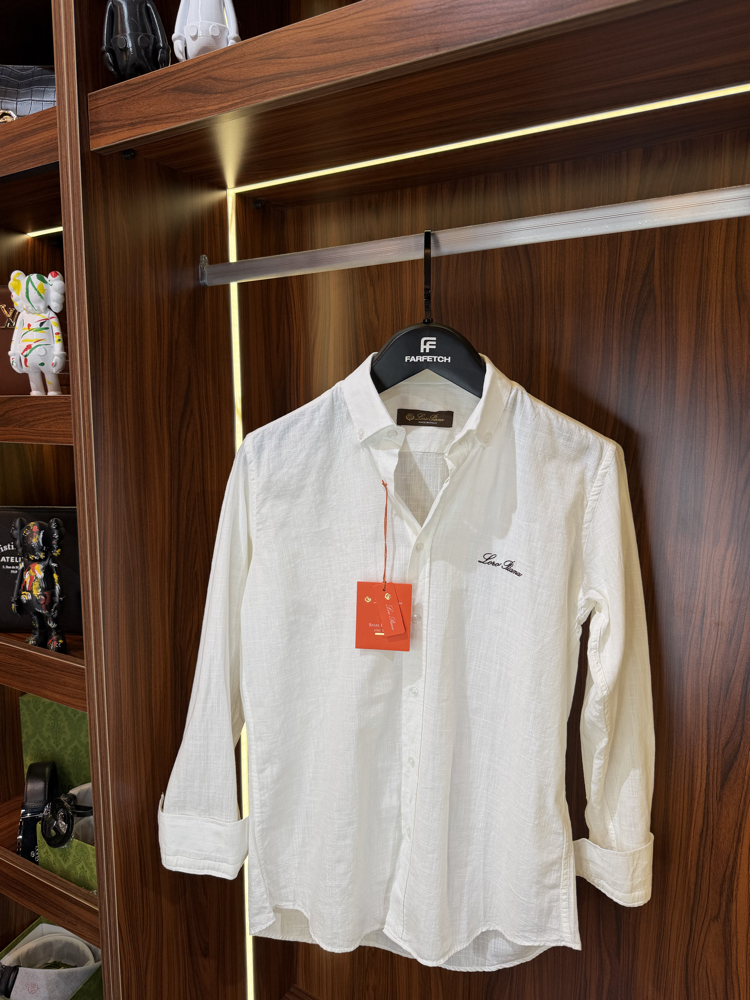 Loro Piana Premium Keten Gömlek(Beyaz) T-1