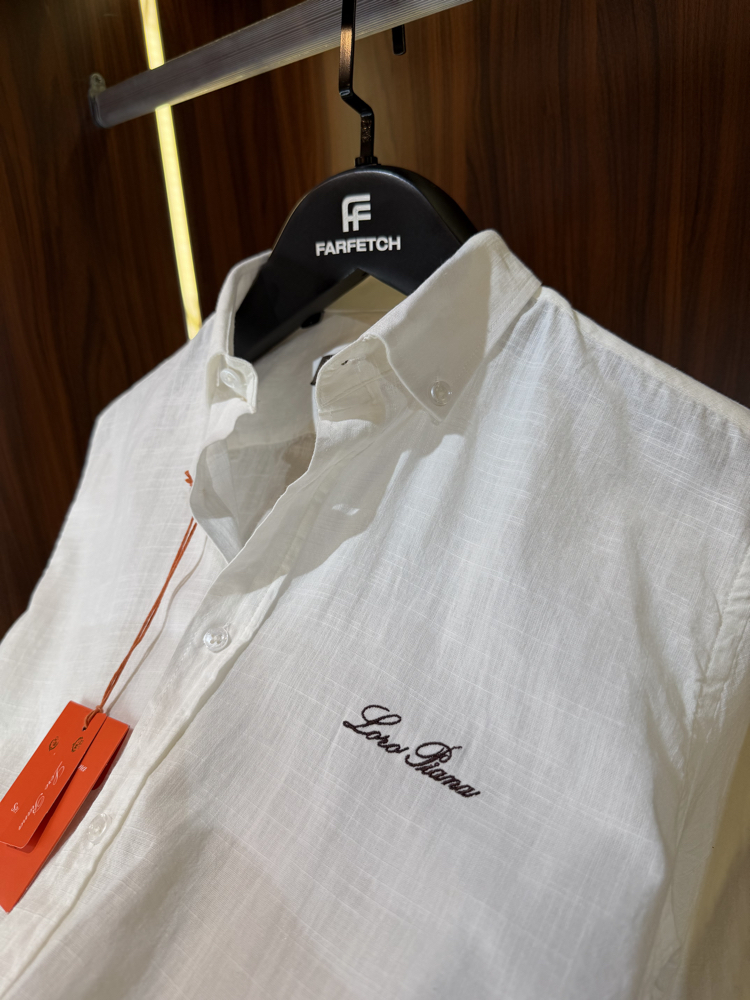 Loro Piana Premium Keten Gömlek(Beyaz) T-1