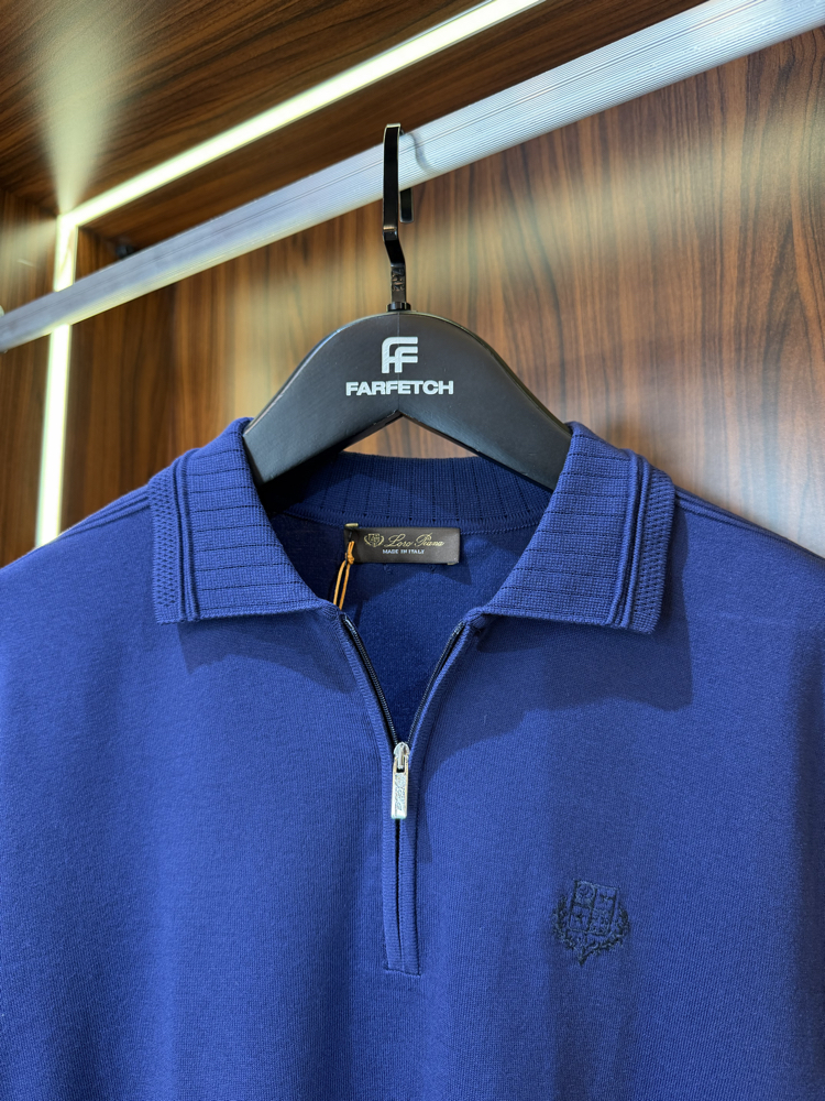 Loro Piana Yarım Fermuarlı Polo Yaka Premium Triko Tshirt T-1