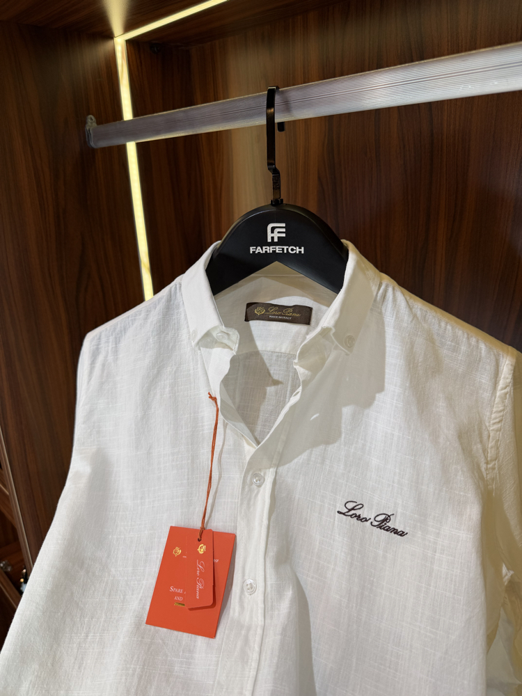 Loro Piana Premium Keten Gömlek(Beyaz) T-1