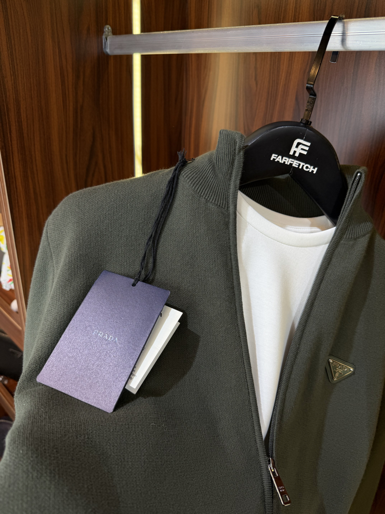 Prada Premium Pamuk Tam Fermuarlı Hırka T-1