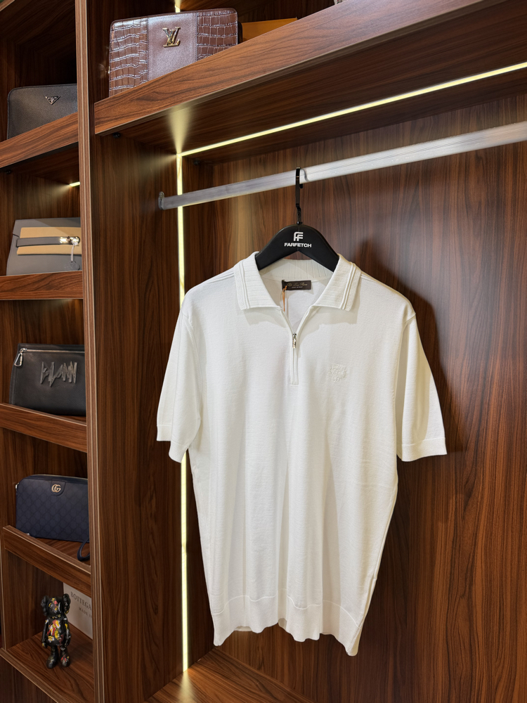 Loro Piana Yarım Fermuarlı Polo Yaka Premium Triko Tshirt T-1