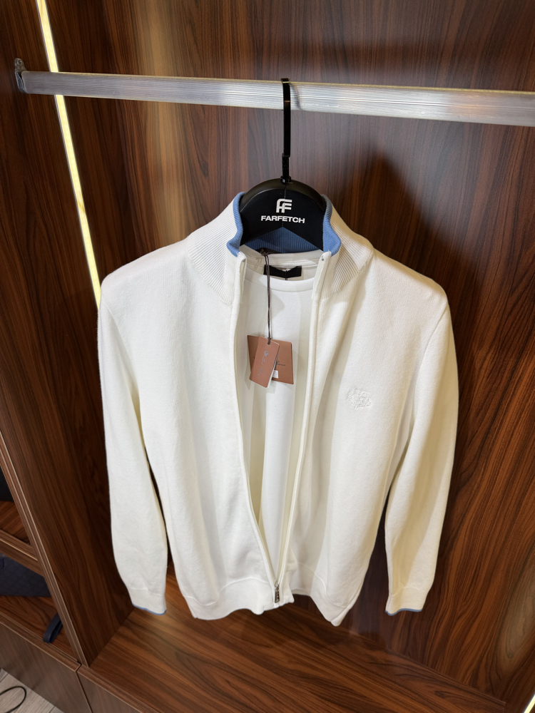 Loro Piana Premium Pamuk Tam Fermuarlı Hırka T-1