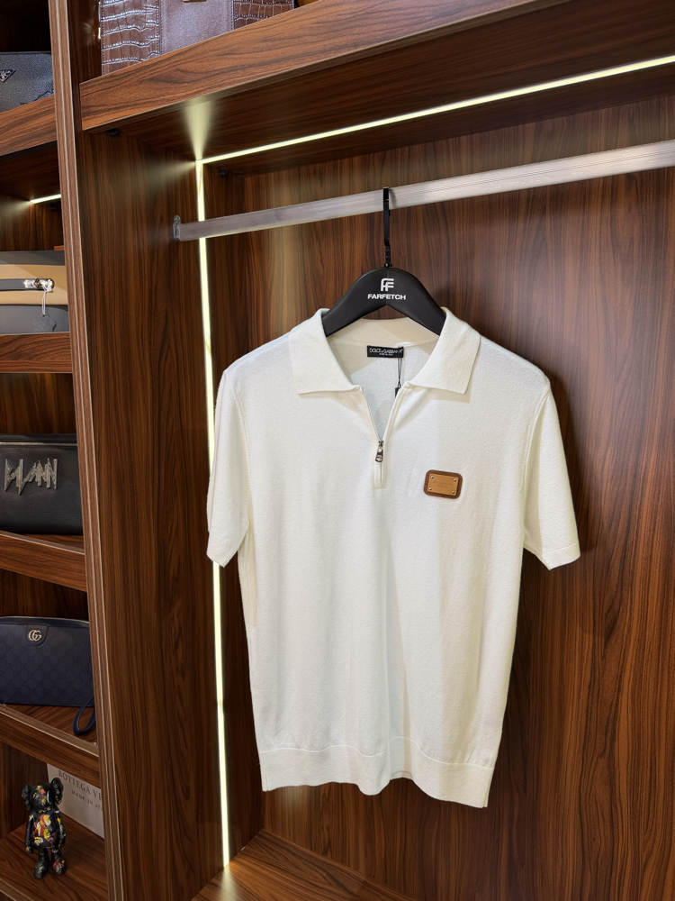 Dolce Gabbana Yarım Fermuarlı Polo Yaka Premium Triko Tshirt T-1