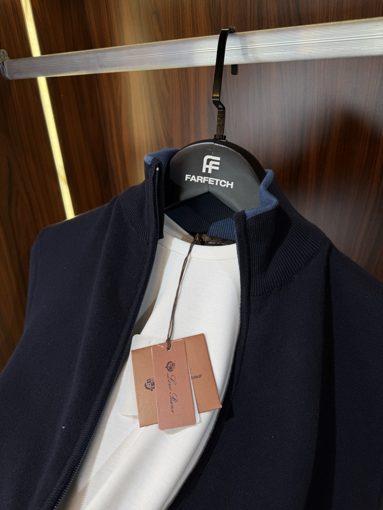 Loro Piana Premium Pamuk Tam Fermuarlı Hırka T-1