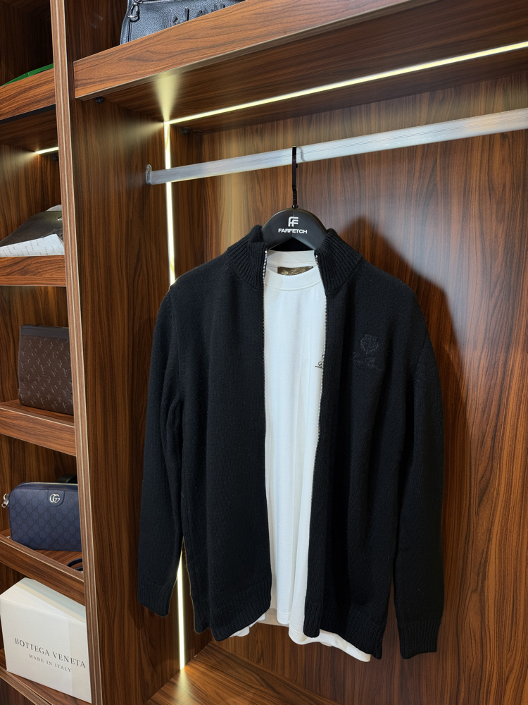 Loro Piana Premium Tam Fermuarlı Hırka T-1