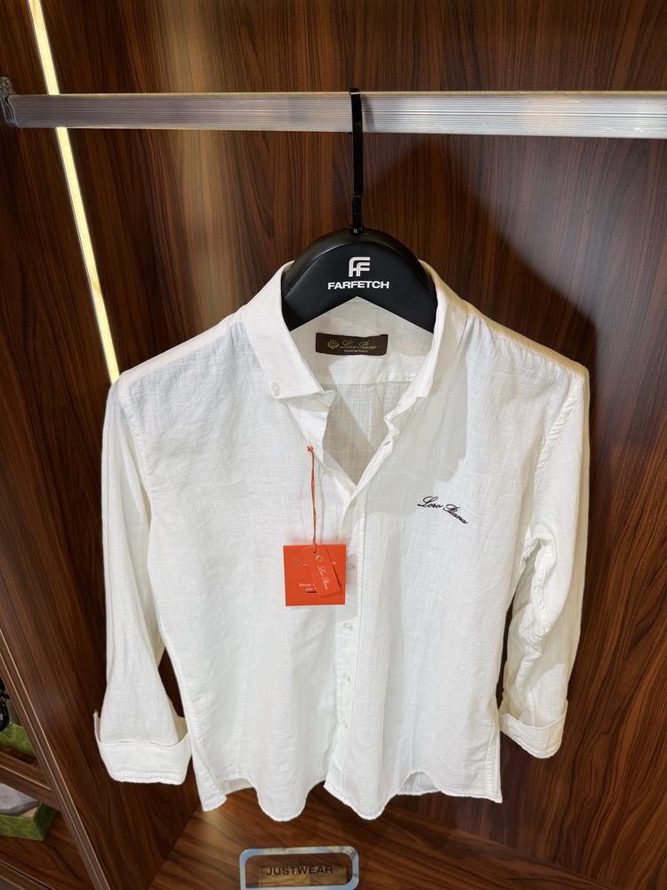 Loro Piana Premium Keten Gömlek(Beyaz) T-1