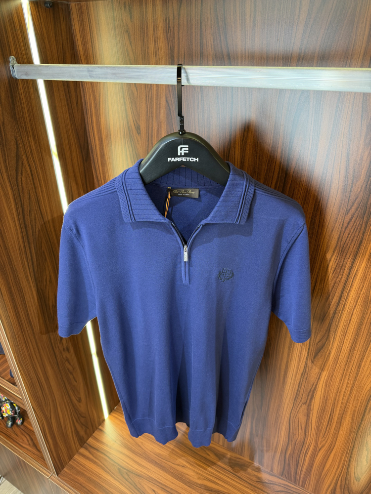 Loro Piana Yarım Fermuarlı Polo Yaka Premium Triko Tshirt T-1