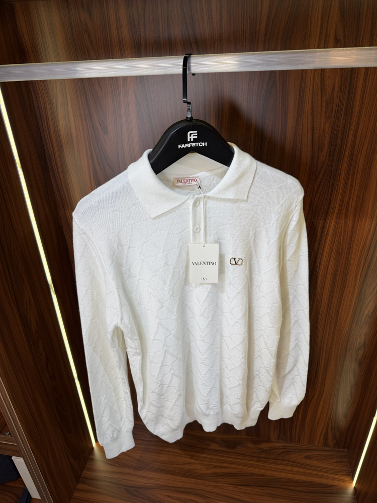 Valentino Polo Yaka  Premium Pamuk Sweatshirt T-1