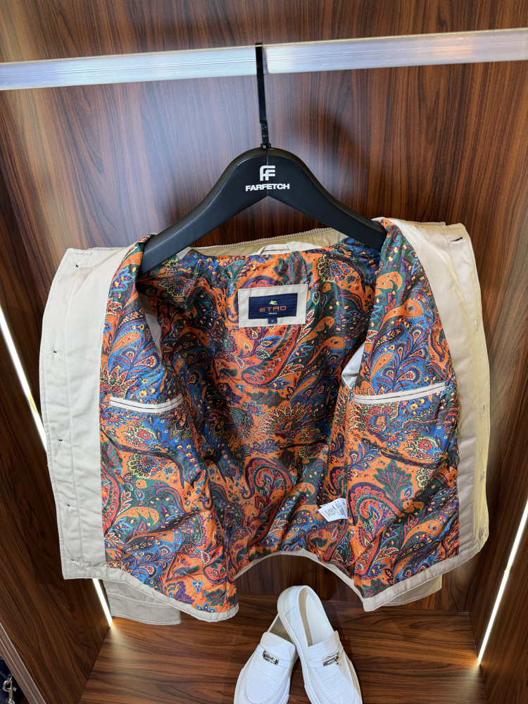 Etro Bej Logo Nakışlı Mont T-1