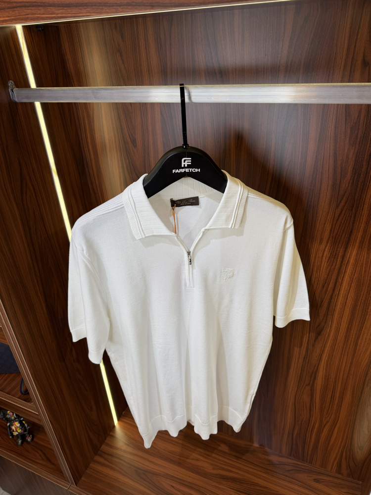 Loro Piana Yarım Fermuarlı Polo Yaka Premium Triko Tshirt T-1