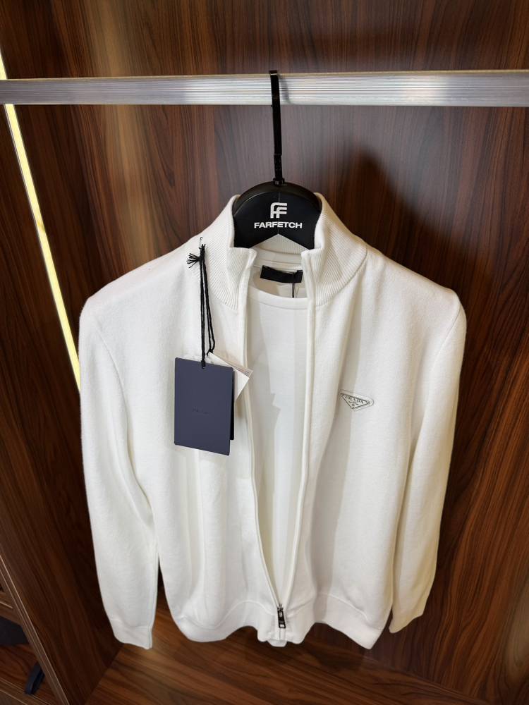 Prada Premium Pamuk Tam Fermuarlı Hırka T-1