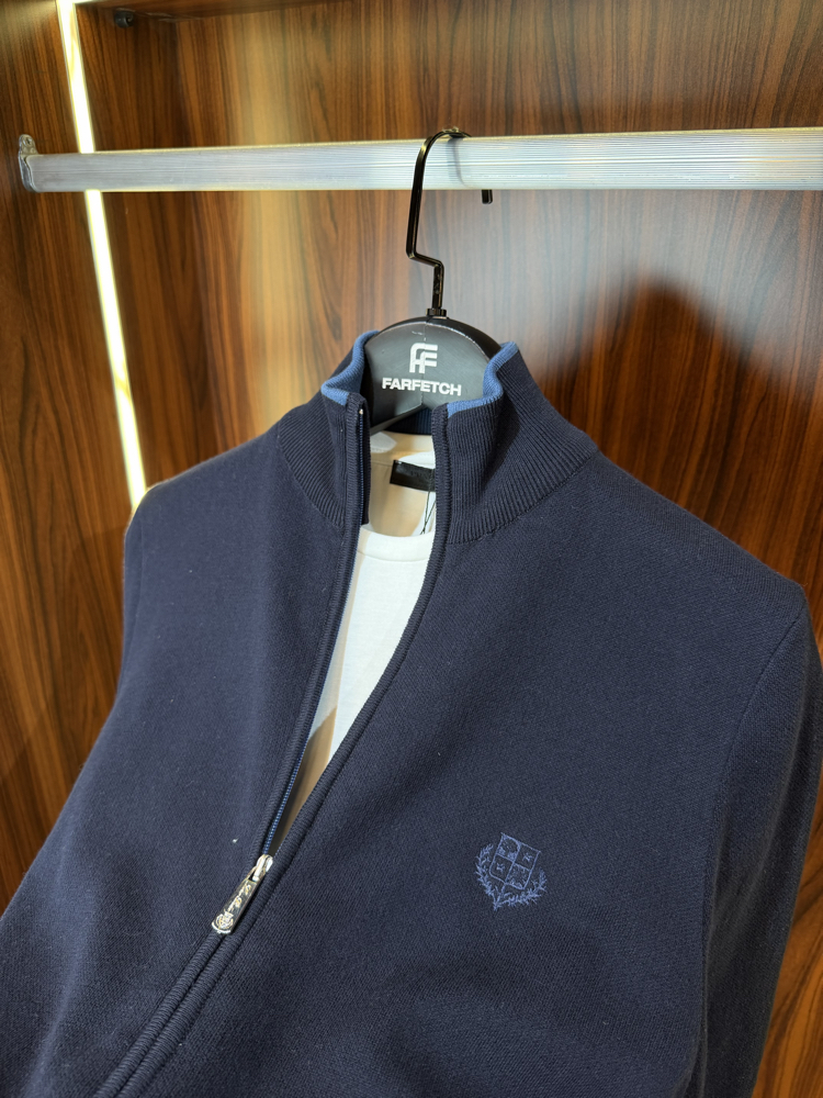 Loro Piana Premium Pamuk Tam Fermuarlı Hırka T-1
