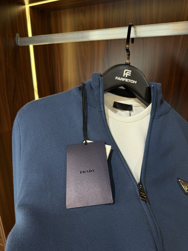 Prada Premium Pamuk Tam Fermuarlı Hırka T-1