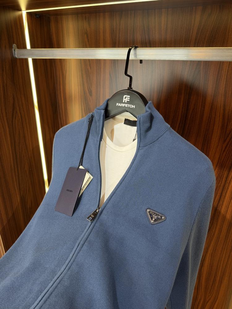 Prada Premium Pamuk Tam Fermuarlı Hırka T-1