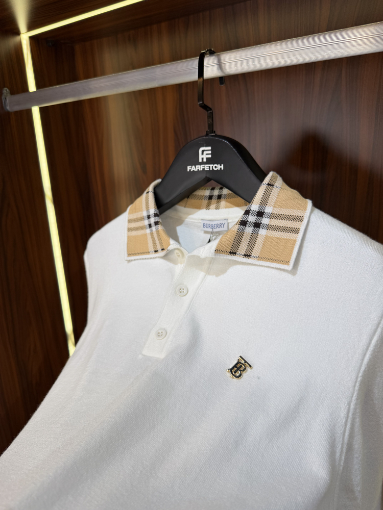 Burberry Polo Yaka Premium Pamuk Sweatshirt T-1