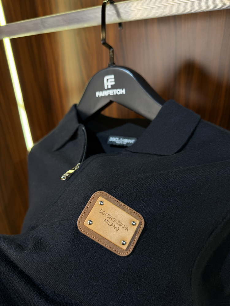 Dolce Gabbana Yarım Fermuarlı Polo Yaka Premium Triko Tshirt T-1