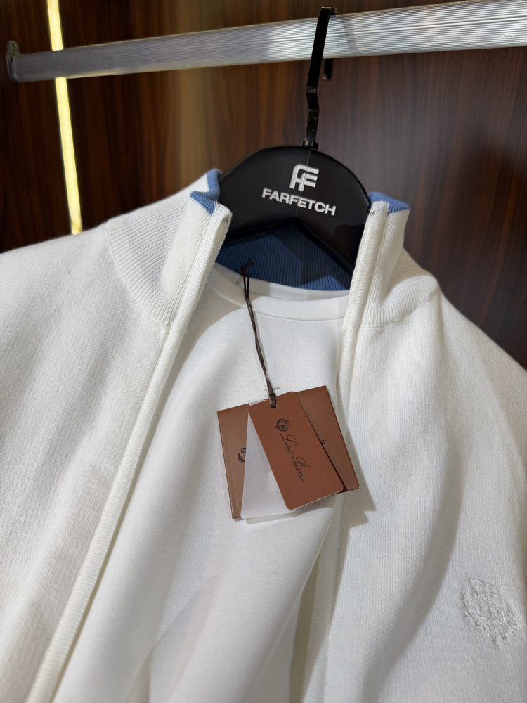 Loro Piana Premium Pamuk Tam Fermuarlı Hırka T-1