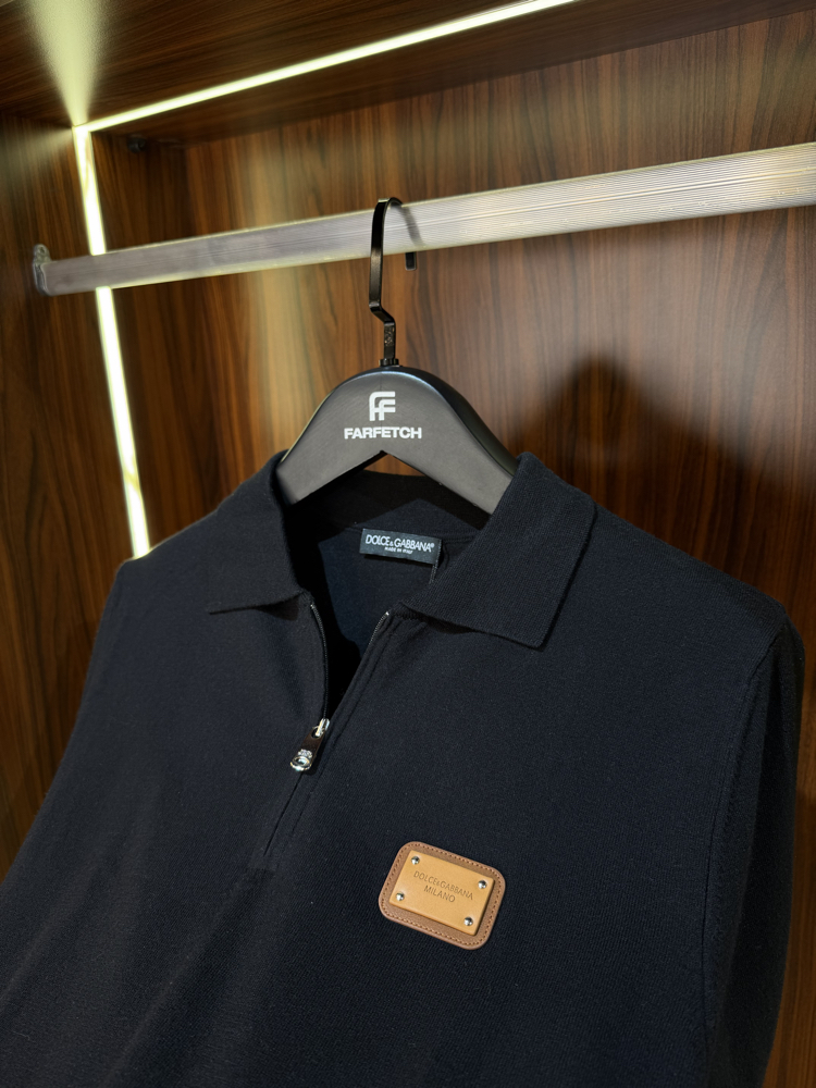 Dolce Gabbana Yarım Fermuarlı Polo Yaka Premium Triko Tshirt T-1