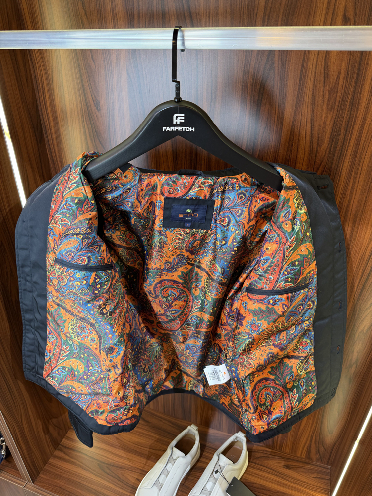 Etro Lacivert Logo Nakışlı Mont T-1