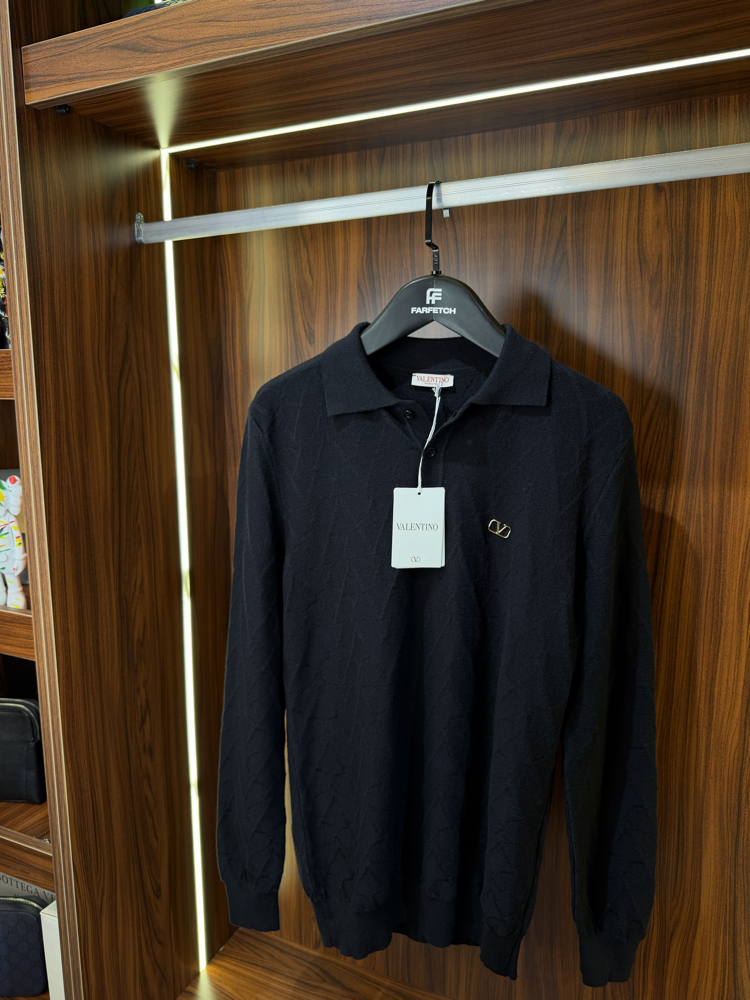 Valentino Polo Yaka Premium Pamuk Sweatshirt T-1