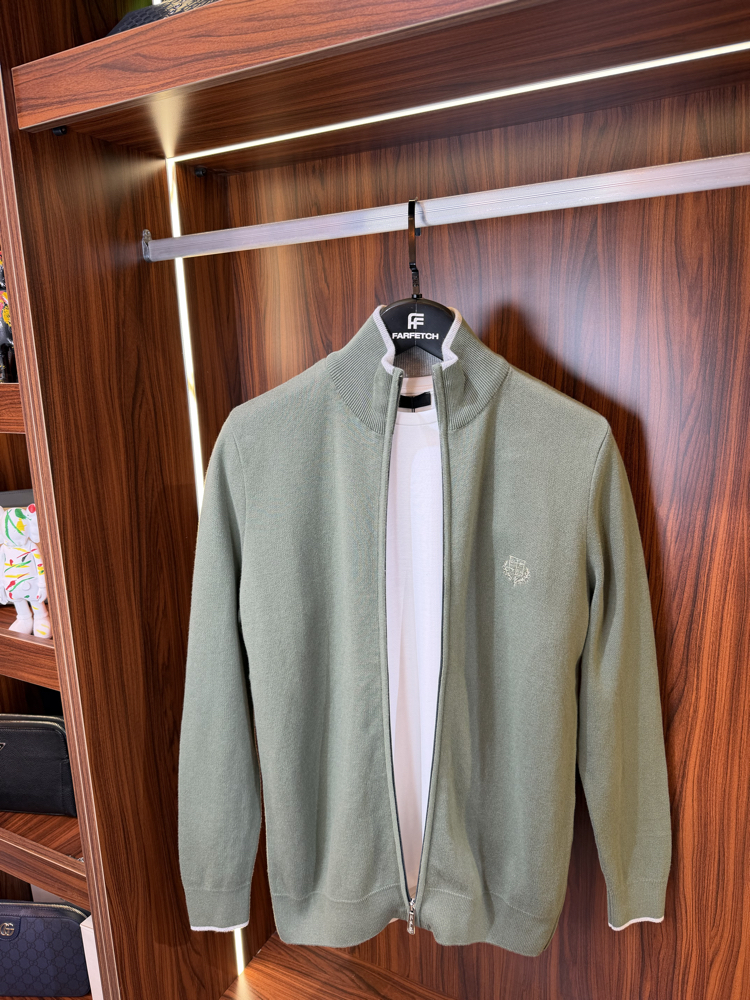 Loro Piana Premium Pamuk Tam Fermuarlı Hırka T-1