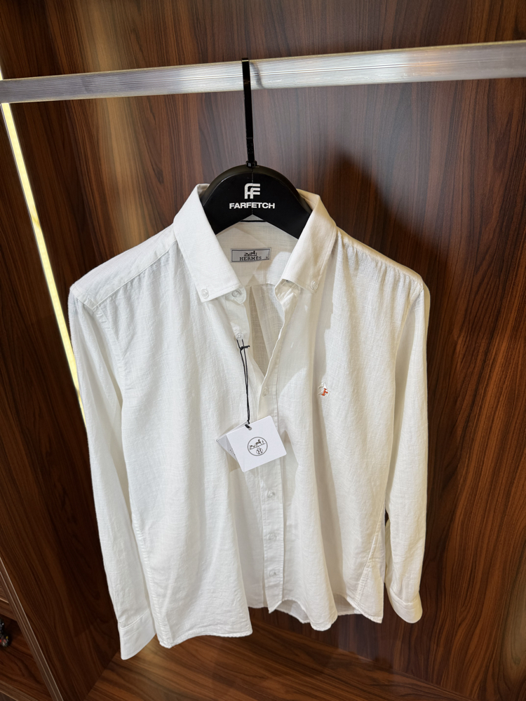 Hermes Premium Pamuk Keten Gömlek T-1
