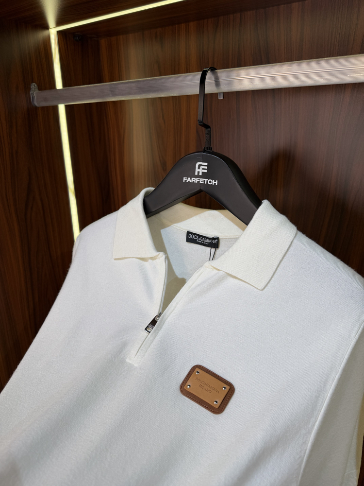 Dolce Gabbana Yarım Fermuarlı Polo Yaka Premium Triko Tshirt T-1